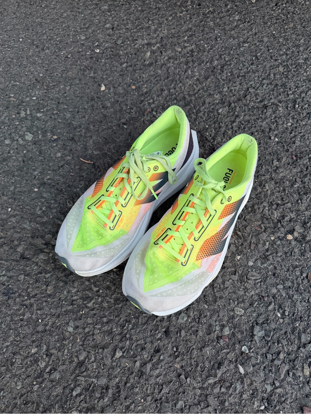New Balance Shoes - Light Yellow Interior with Orange Accent
